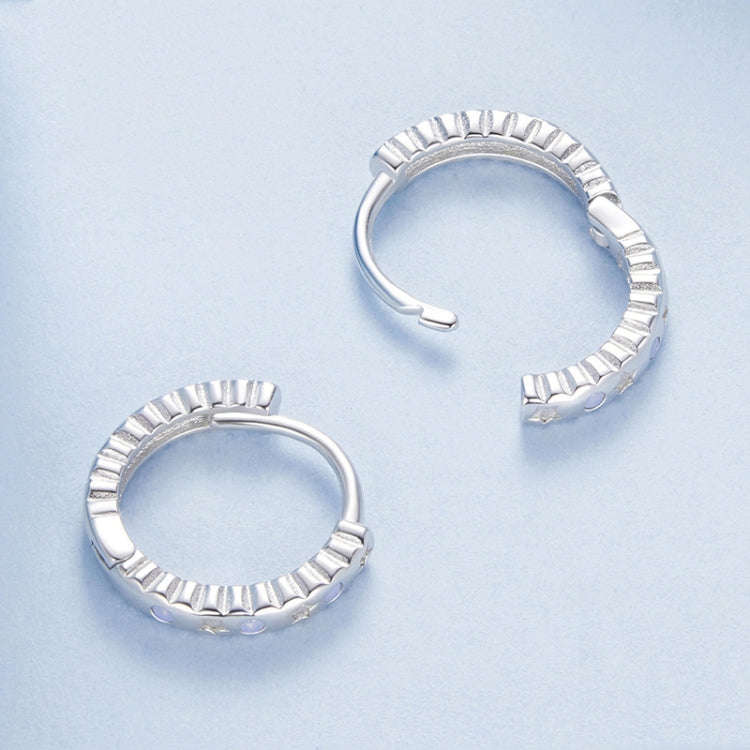S925 Sterling Silver With Platinum-plated Fantasy Oopal Earrings(BSE1110)