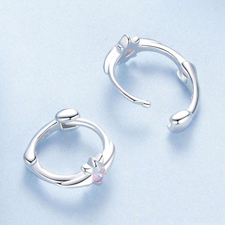 S925 Sterling Silver Platinum-plated Star Zircon Earrings(BSE1112)