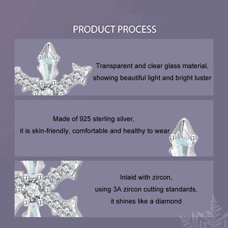 S925 Sterling Silver Winter Snowflake Earrings(BSE1132)