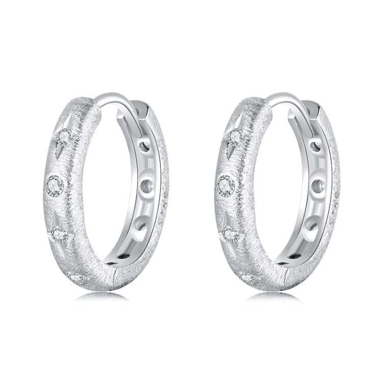 S925 Pure White Gold-Plated Silver Star Earrings(BSE1114)