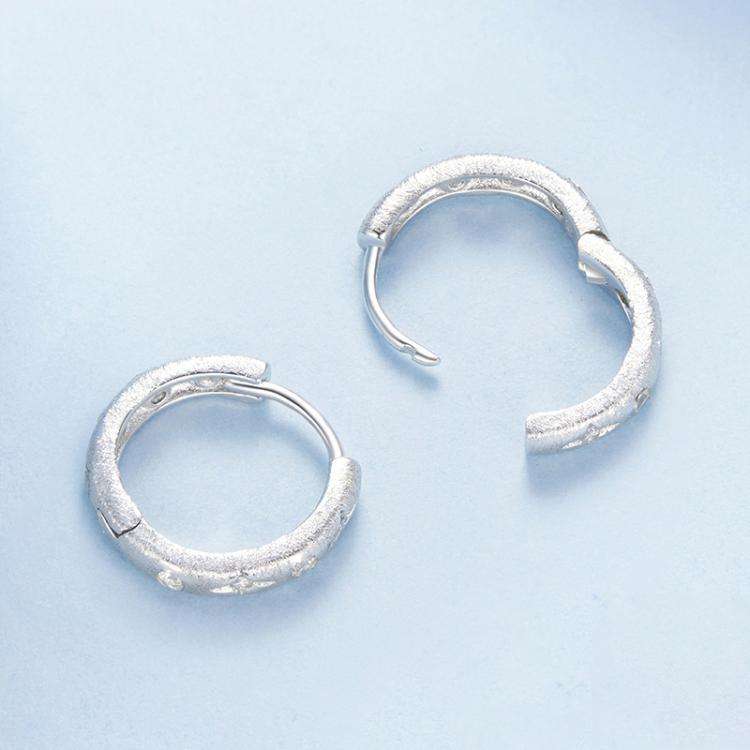S925 Pure White Gold-Plated Silver Star Earrings(BSE1114)