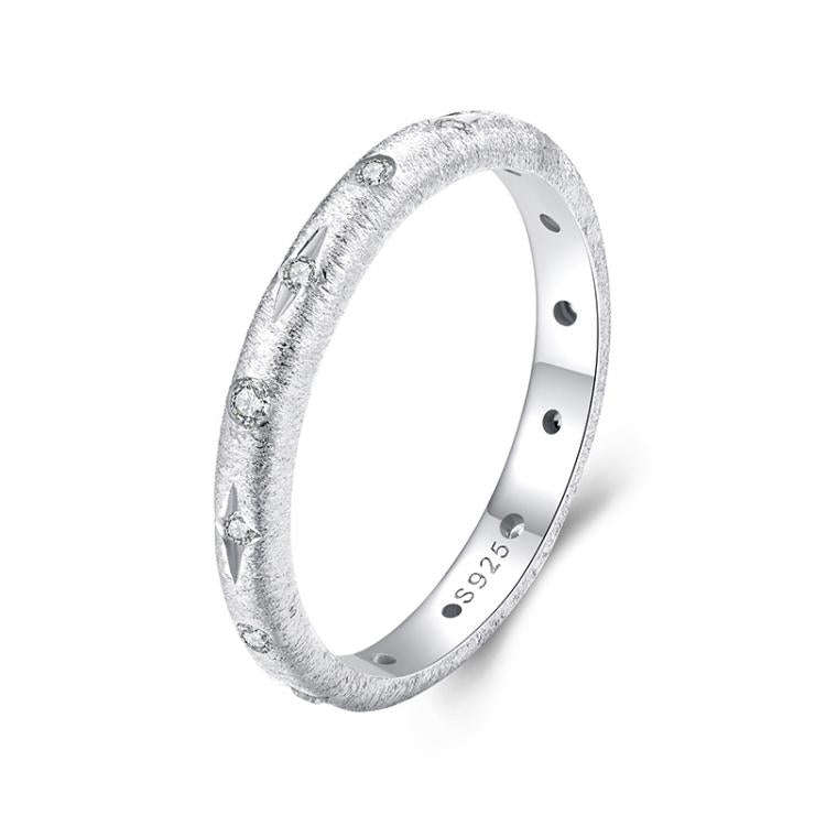 S925 Sterling Silver Shining Star Platinum Plated Ring(No.8)