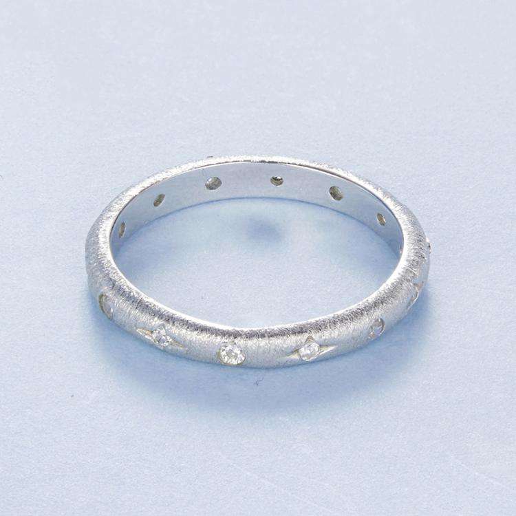 S925 Sterling Silver Shining Star Platinum Plated Ring(No.8)