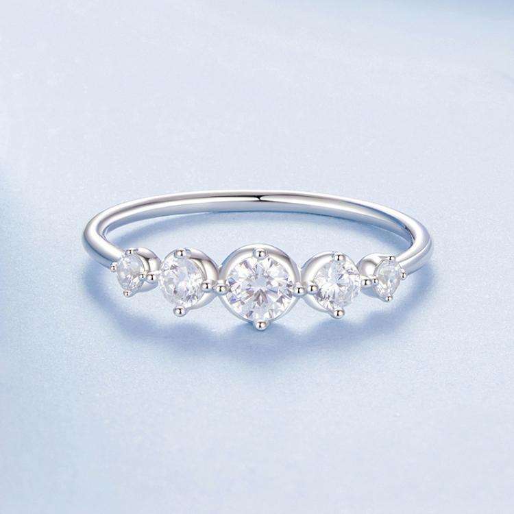 BSR620 S925 Sterling Silver Platinum-plated Shining Zircon Ring(6)