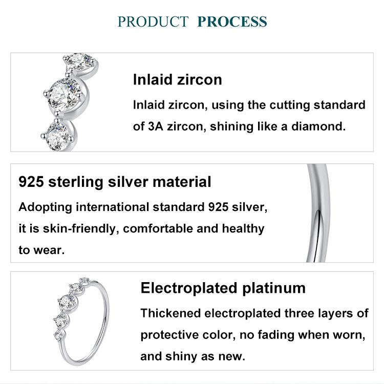 BSR620 S925 Sterling Silver Platinum-plated Shining Zircon Ring(6)