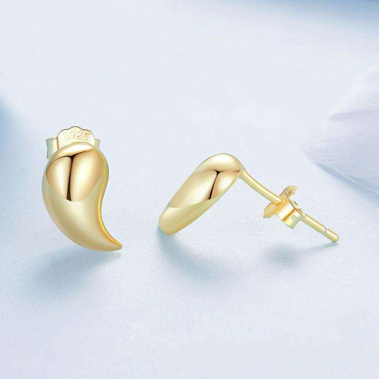 BSE1124 S925 Sterling Silver Metal Glossy Comma Shape Earrings, Spec: Oxidized