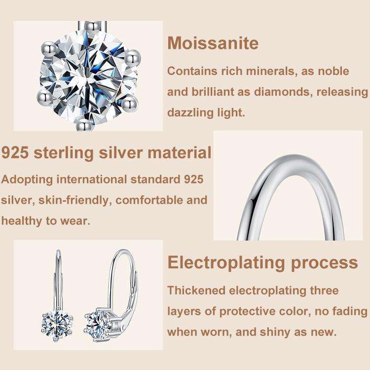S925 Sterling Silver Elegant Moissanite Shining Earrings(MSE075)