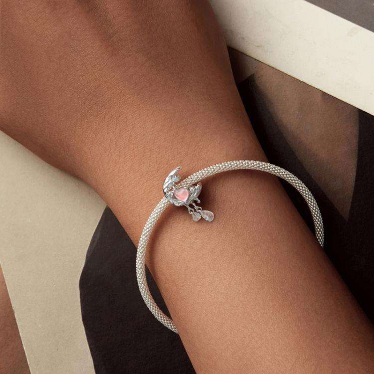 S925 Sterling Silver With Platinum DIY Fantasy Moon Tassel Beads(SCC2936)