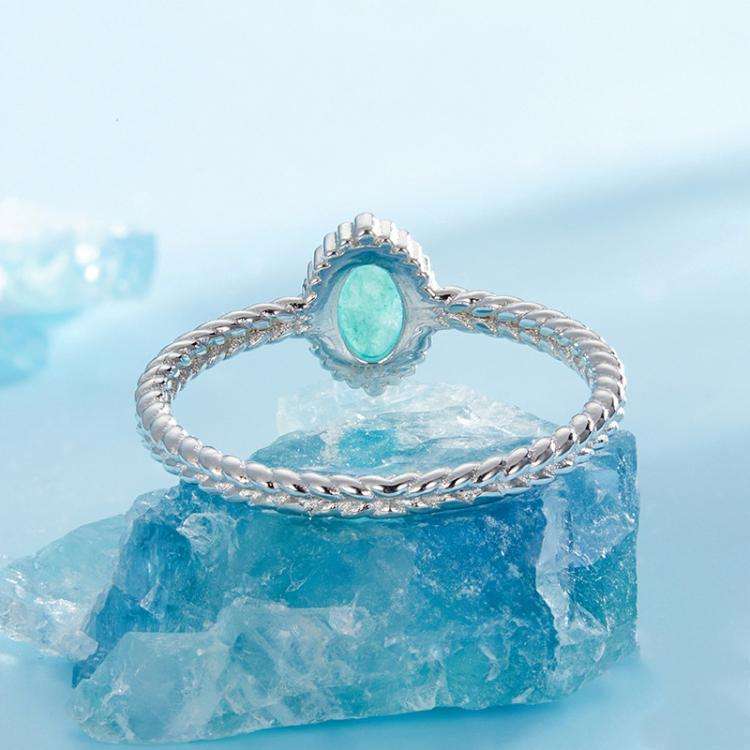 S925 Sterling Silver Platinum-Plated Amazonite Ring(8)