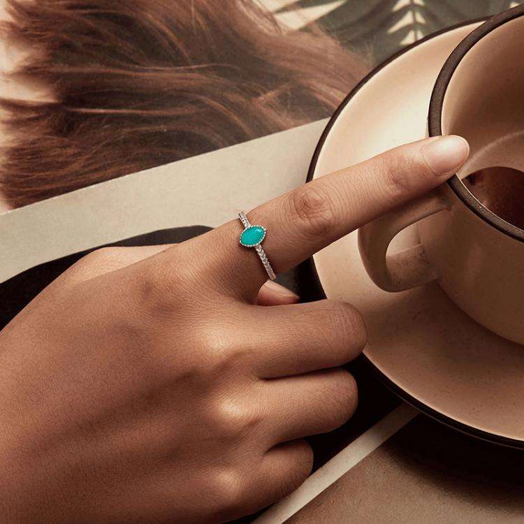 S925 Sterling Silver Platinum-Plated Amazonite Ring(8)