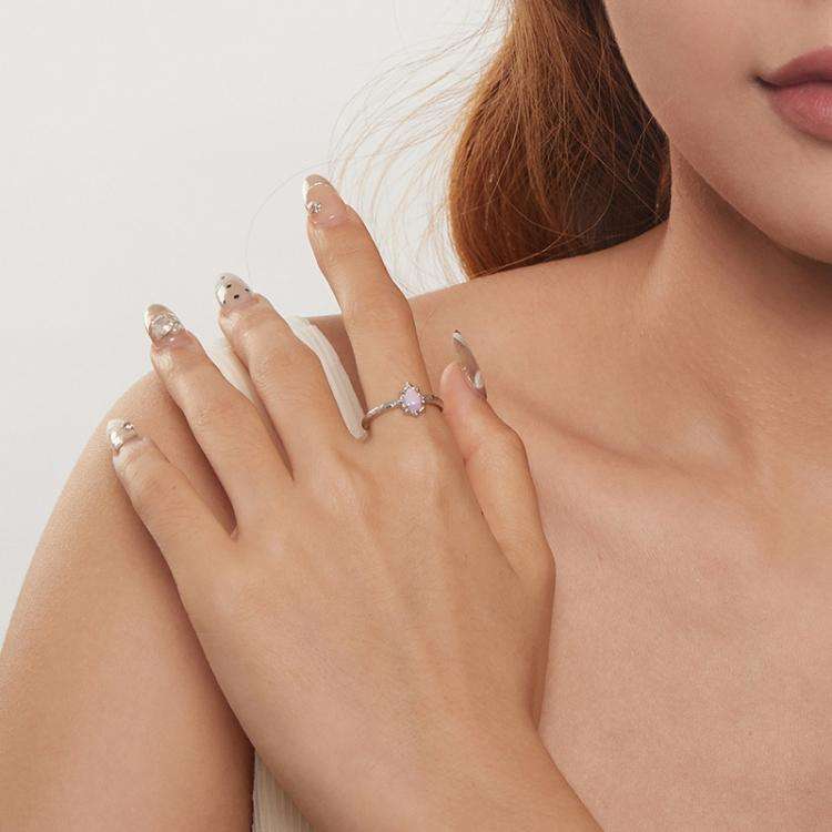 S925 Sterling Silver Fantasy Aurora Opal Adjustable Ring(BSR625-E)