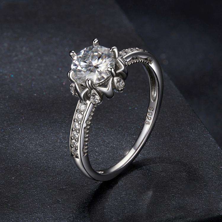 S925 Sterling Silver Moissanite Bud Inlaid Zircon Ring(7)