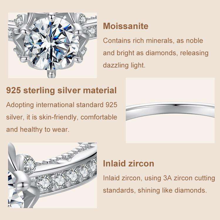 S925 Sterling Silver Moissanite Bud Inlaid Zircon Ring(7)
