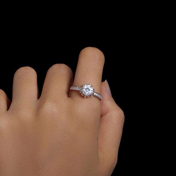 S925 Sterling Silver Moissanite Bud Inlaid Zircon Ring(7)