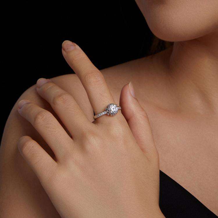 S925 Sterling Silver Moissanite Bud Inlaid Zircon Ring(7)