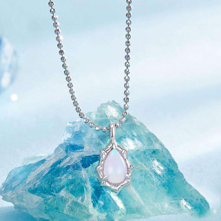 S925 Sterling Silver Platinum-plated Fantasy Aurora Opal Necklace(BSN412)