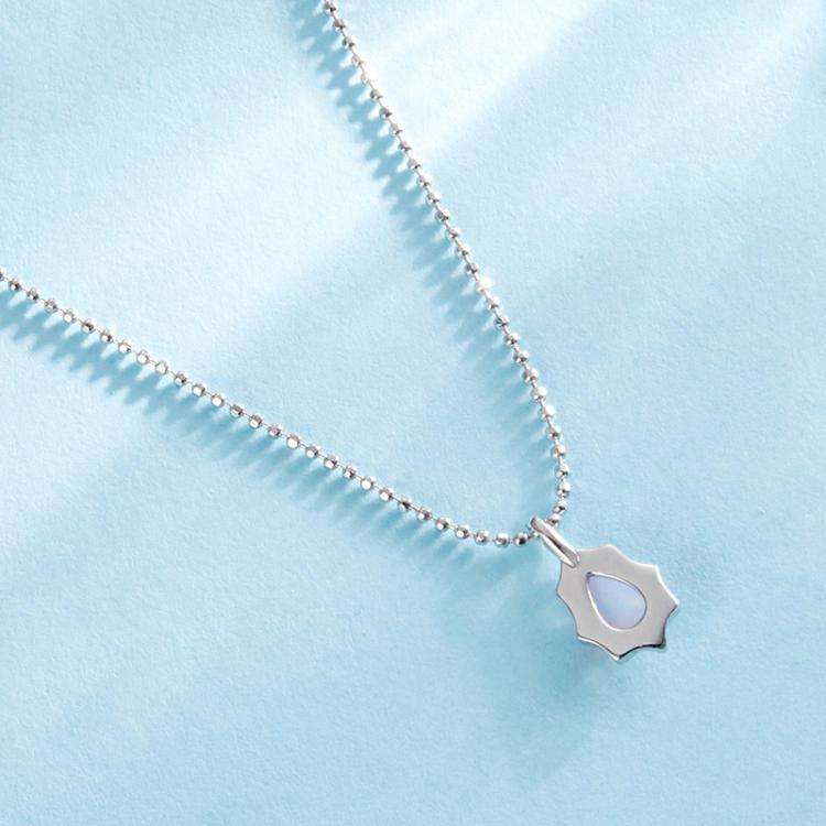 S925 Sterling Silver Platinum-plated Fantasy Aurora Opal Necklace(BSN412)