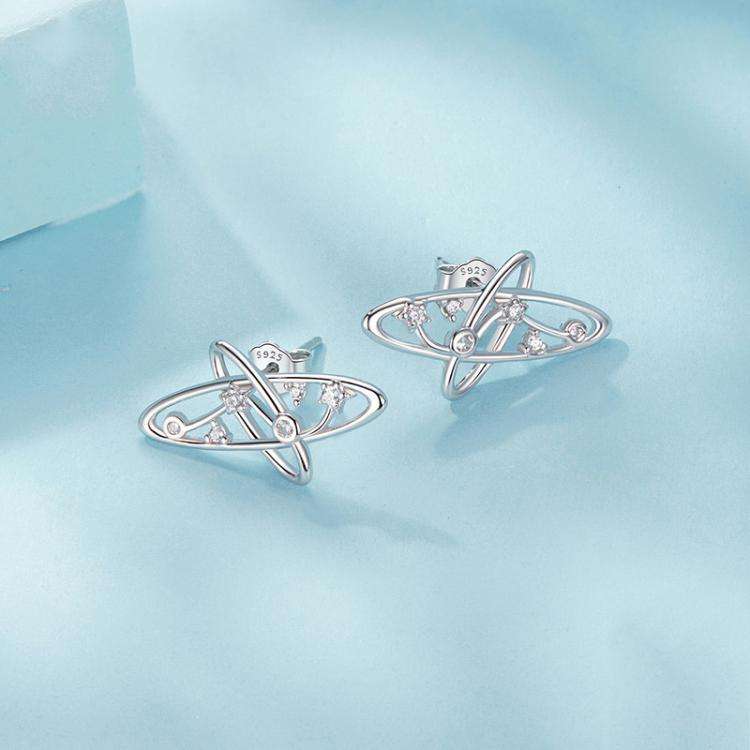 S925 Sterling Silver Mysterious Galaxy Hollow Earrings(SCE1821)