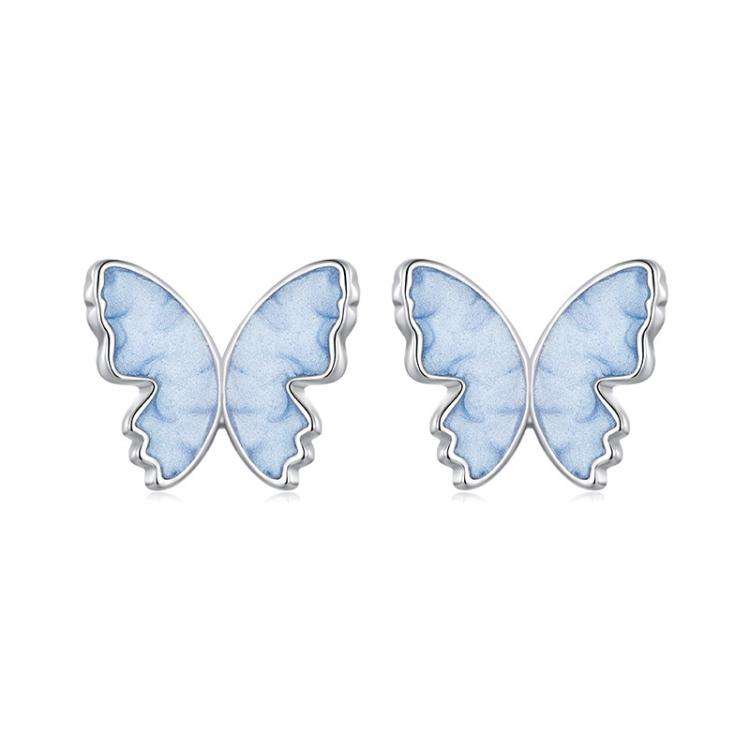 S925 Sterling Silver Butterfly Earrings Fresh Animal Earrings(SCE1823)