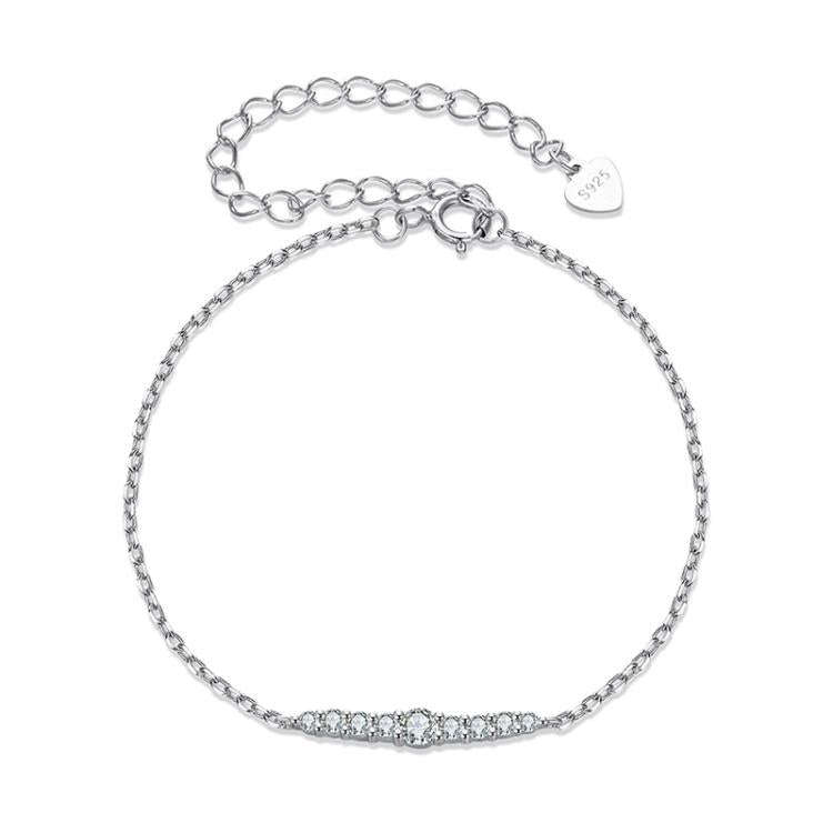 S925 Sterling Silver Platinum-Plated Fine Flash Moissanite Bracelet(MSB023)