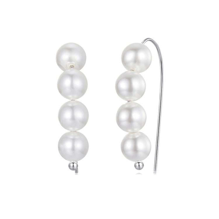 S925 Sterling Silver Elegant Shell Bead Ear Hook Earring Jewelry(BSE1174)