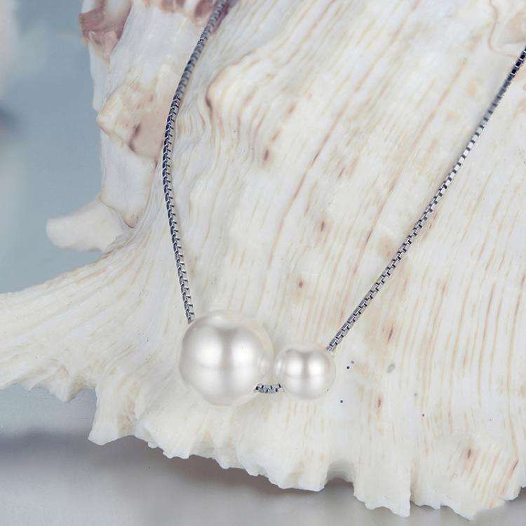 S925 Sterling Silver Platinum-Plated Elegant Pearl Necklace Adjustable Clavicle Chain(BSN429)