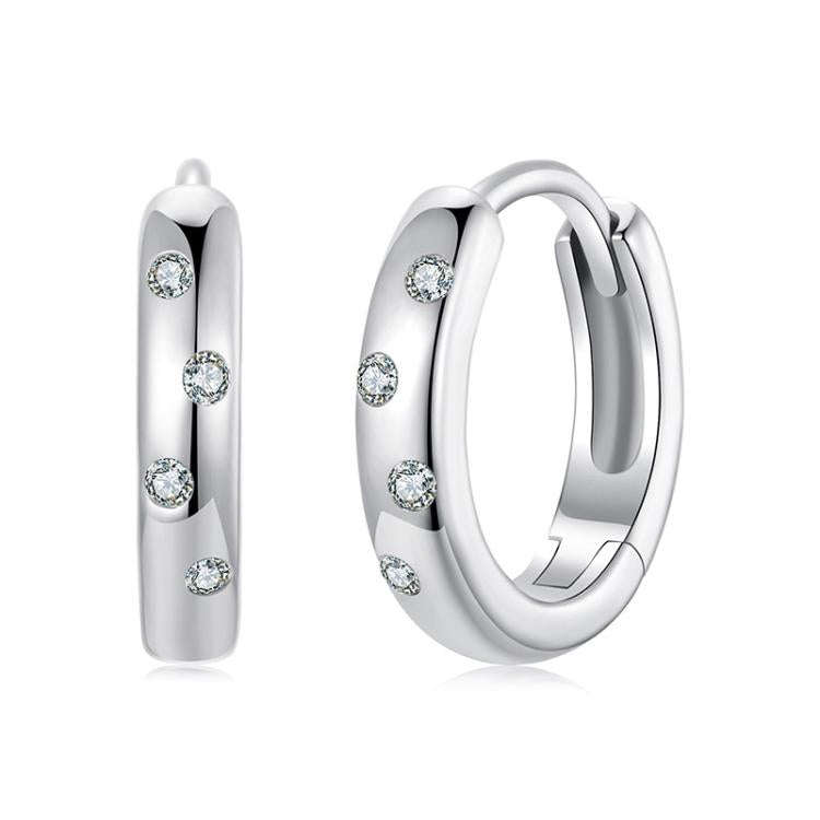 S925 Sterling Silver Platinum-Plated Moissanite Earrings(MSE088)
