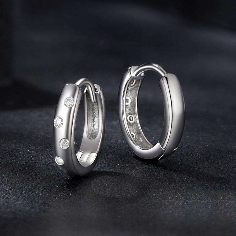 S925 Sterling Silver Platinum-Plated Moissanite Earrings(MSE088)
