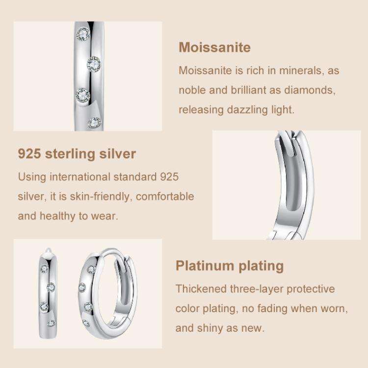 S925 Sterling Silver Platinum-Plated Moissanite Earrings(MSE088)