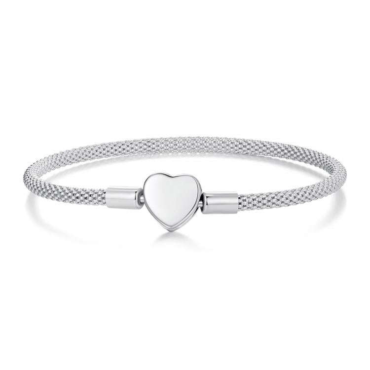 S925 Sterling Silver Heart DIY Basic Chain, Size: 19cm