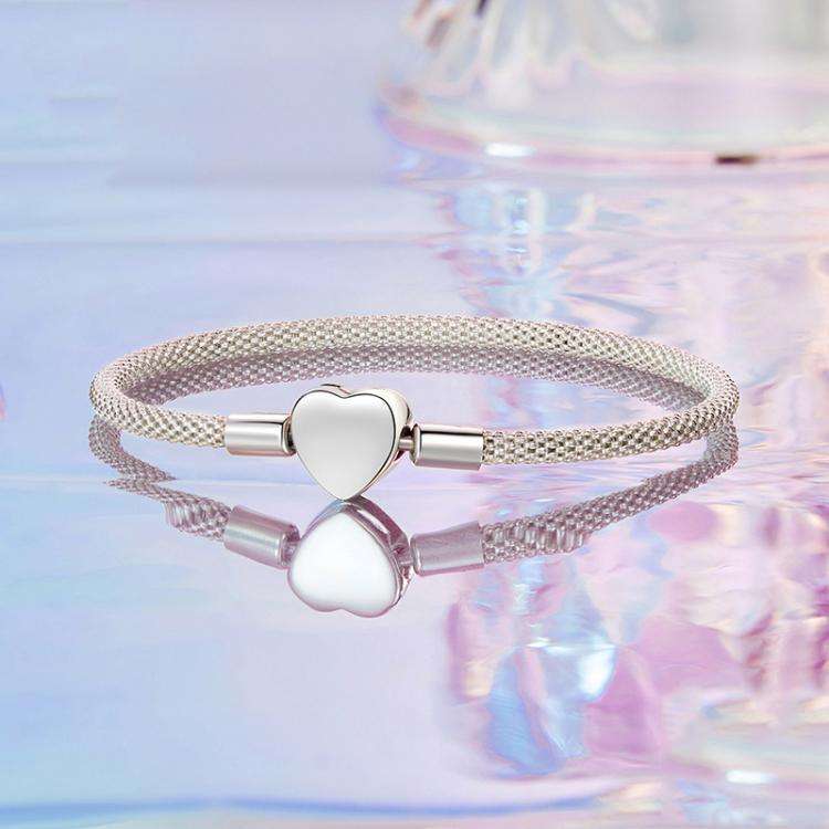 S925 Sterling Silver Heart DIY Basic Chain, Size: 19cm