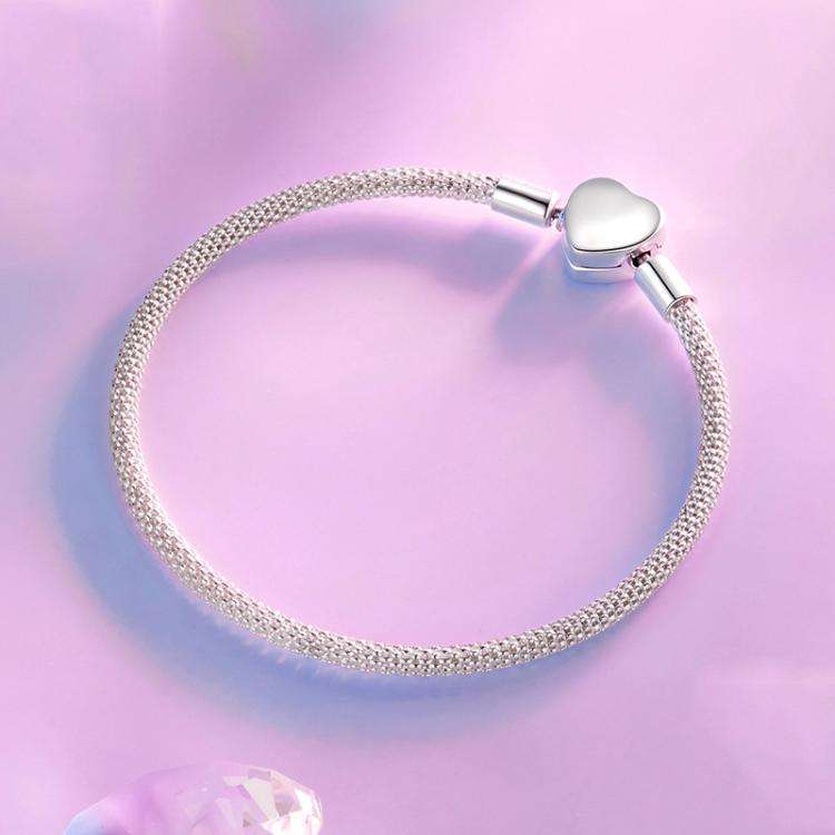 S925 Sterling Silver Heart DIY Basic Chain, Size: 19cm