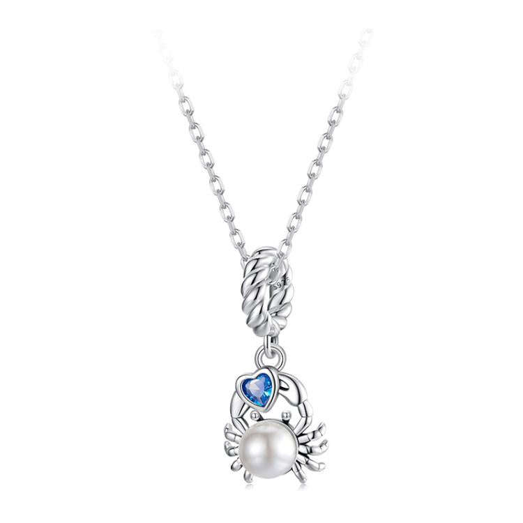 S925 Sterling Silver Cute Crab Jewelry Pendant Animal Beads(SCC3038)
