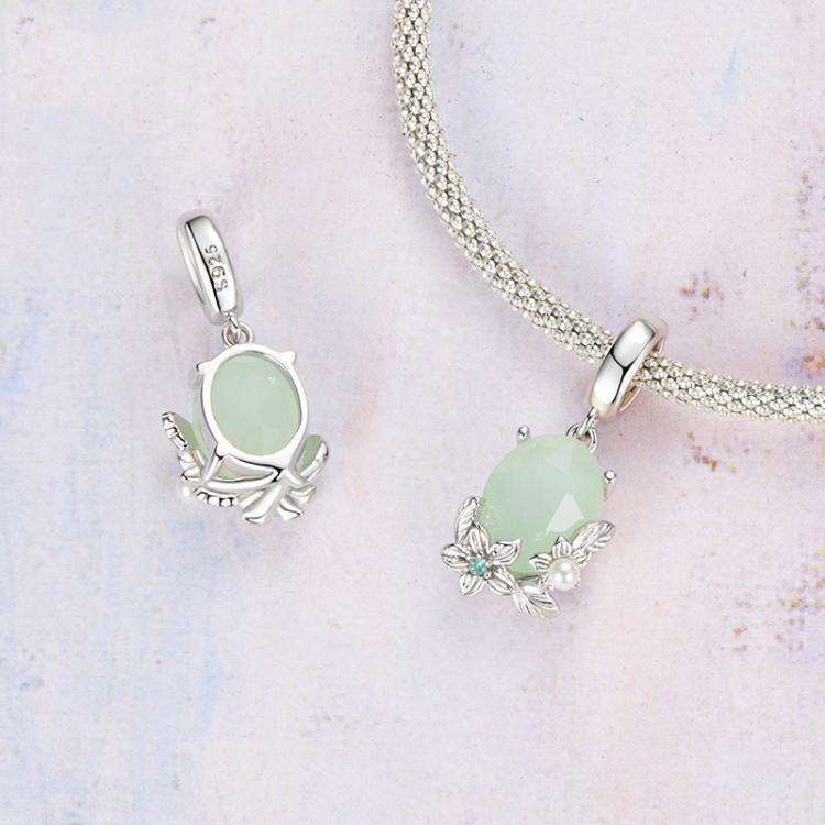 S925 Sterling Silver Pearl Flower Pendant(BSC1108)