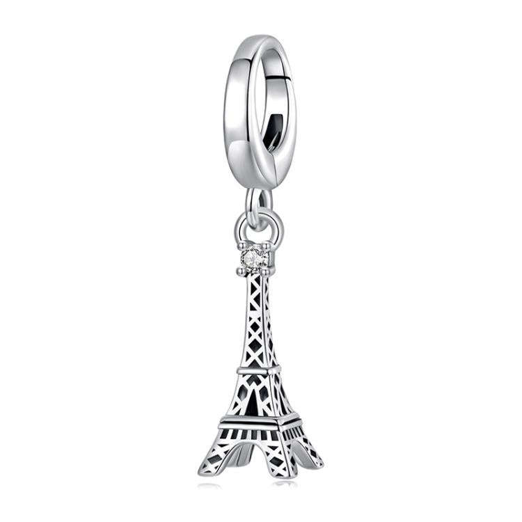 S925 Sterling Silver Eiffel Tower Pendant Jewelry Beads(SCC3035)