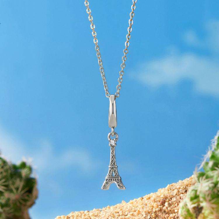 S925 Sterling Silver Eiffel Tower Pendant Jewelry Beads(SCC3035)