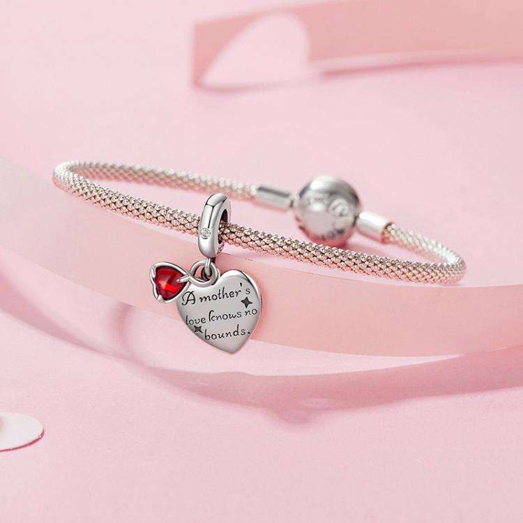 S925 Sterling Silver Love Message Pendant Mother Day Jewelry Beads(SCC3048)