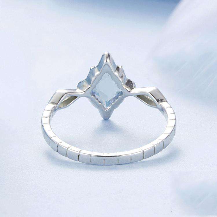 S925 Sterling Silver Platinum Starburst Diamond Ring(No.6)