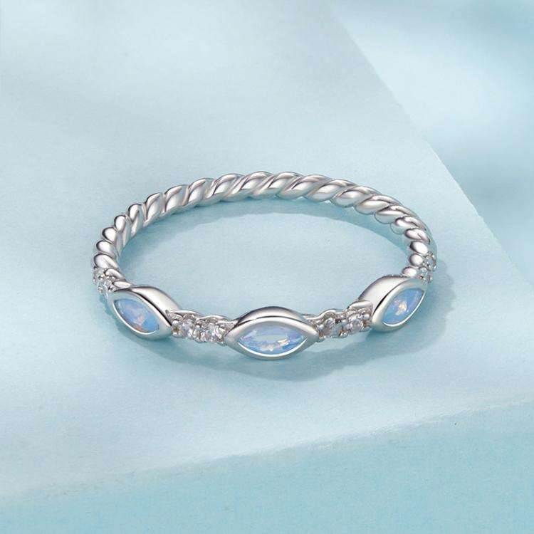 S925 Sterling Silver Platinum-Plated Zircon Nano Opal Ring(6)