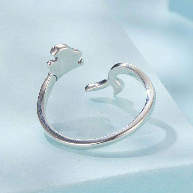 S925 Sterling Silver Oxidized Mermaid Adjustable Ring(SCR1096-E)