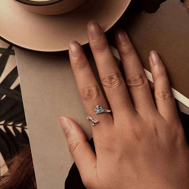 S925 Sterling Silver Oxidized Mermaid Adjustable Ring(SCR1096-E)