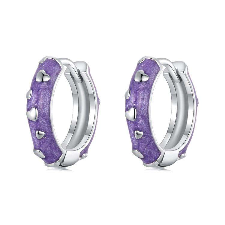 S925 Sterling Silver Platinum-Plated Dripping Heart Earrings(SCE1822)