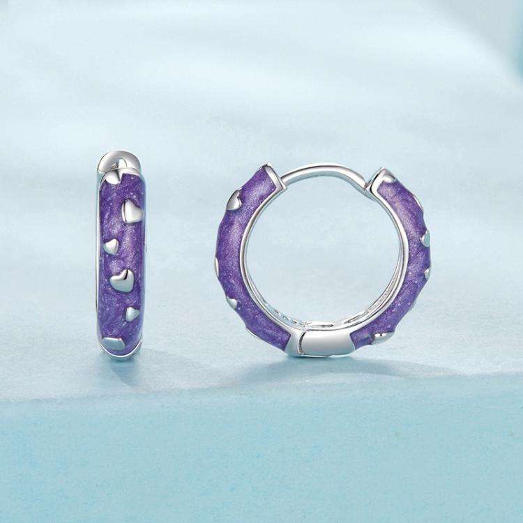 S925 Sterling Silver Platinum-Plated Dripping Heart Earrings(SCE1822)