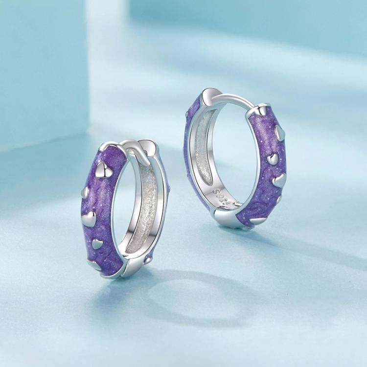 S925 Sterling Silver Platinum-Plated Dripping Heart Earrings(SCE1822)