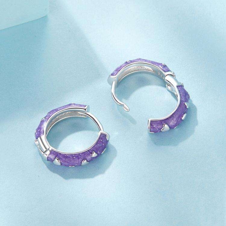 S925 Sterling Silver Platinum-Plated Dripping Heart Earrings(SCE1822)