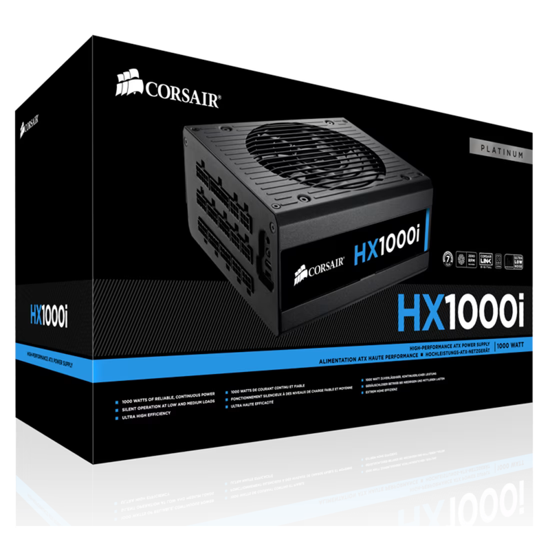 HXi Series HX1000i High-Performance ATX Power Supply - 1000 Watt 80 Plus