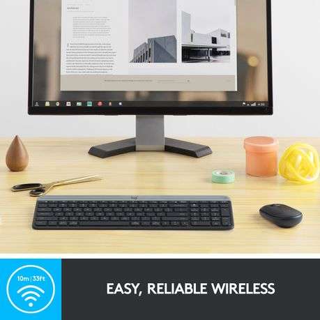 Logitech - MK470 Slim Wireless Keyboard and Mouse Combo