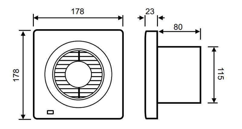 15W EXTRACTOR FAN WITH INDICATION