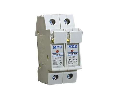 2 POLE DIN RAIL FUSE HOLDER WITH LED INDICATOR