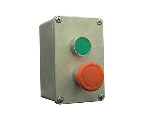 2 WAY ALUMINIUM START & E/STOP LATCHING CONTROL STATION